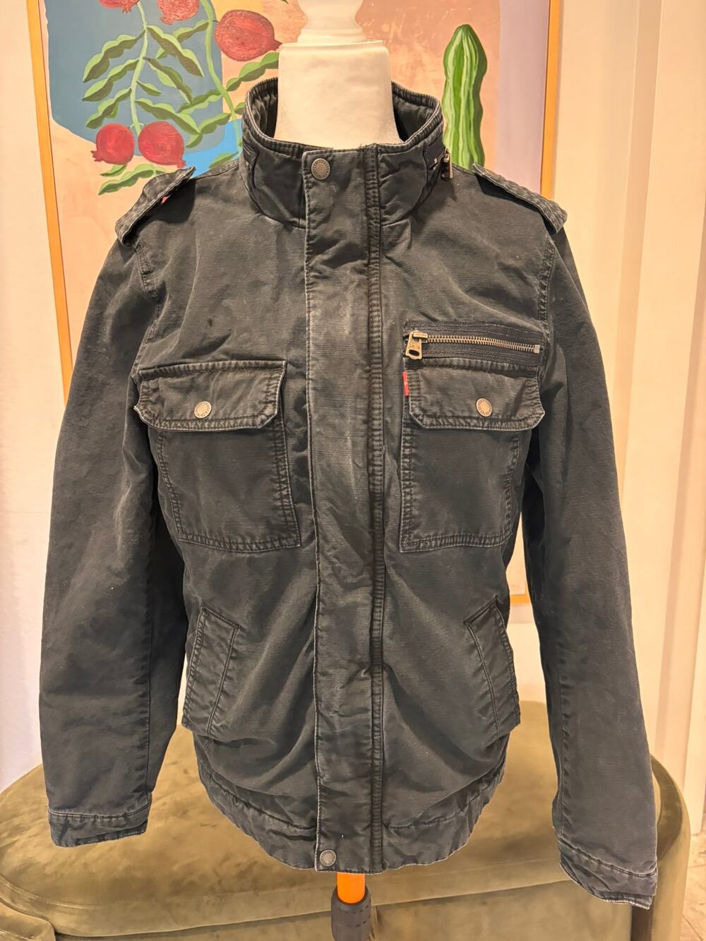 Levi’s Strauss & Co. Black Cotton Military Field Utility Jacket XS